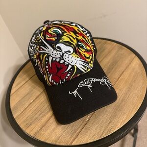 Ed Hardy Black Cap with Fierce Tiger Design